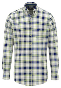 Fynch-Hatton Oxford Check Button-Down Overhemd Harbor Blue