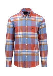 Fynch-Hatton Oxford Checks Button Down Overhemd Orient Red