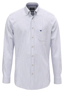 Fynch-Hatton Oxford Fine Stripe Shirt Cobalt
