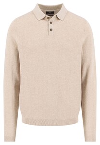 Fynch-Hatton Polo Collar Long Sleeve Winter Air Cotton Light Taupe