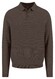 Fynch-Hatton Polo Collar Long Sleeve Winter Air Cotton Polo Dark Chocolate