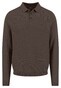 Fynch-Hatton Polo Collar Long Sleeve Winter Air Cotton Poloshirt Dark Chocolate