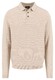 Fynch-Hatton Polo Collar Long Sleeve Winter Air Cotton Poloshirt Light Taupe