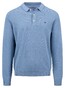 Fynch-Hatton Polo Collar Longsleeve Superfine Cotton Trui Cloud Blue