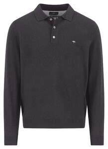 Fynch-Hatton Polo Pullover Merino Cashmere Trui Charcoal