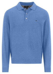 Fynch-Hatton Polo Pullover Merino Cashmere Trui Crystal Blue