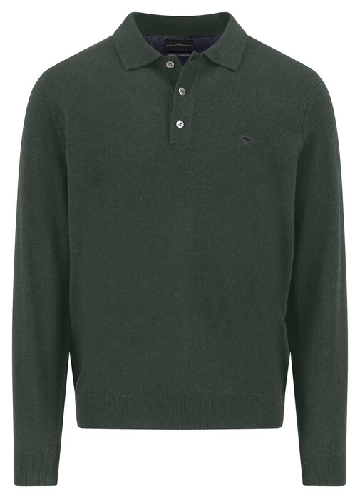 Fynch-Hatton Polo Pullover Merino Cashmere Trui Dark Ivy