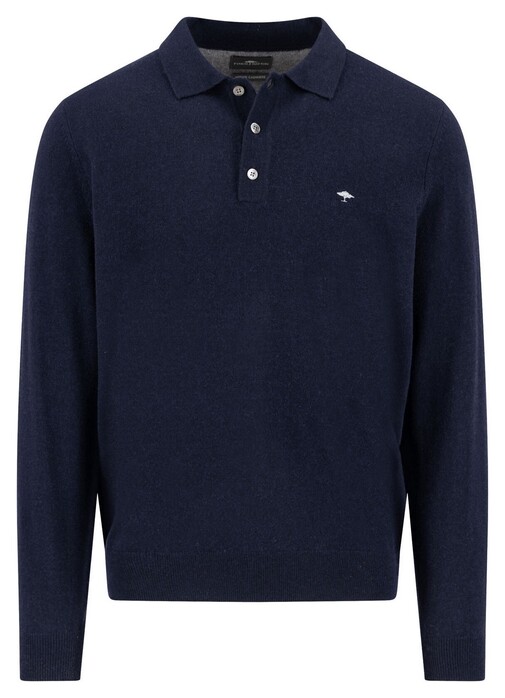 Fynch-Hatton Polo Pullover Merino Cashmere Trui Navy