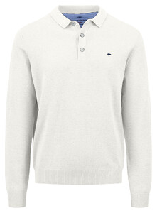 Fynch-Hatton Polo Pullover Superfine 3-Ply Cotton Trui New Off White