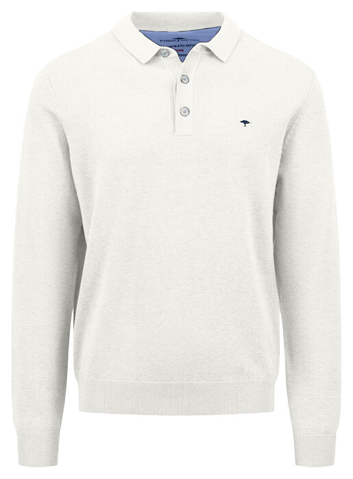 Fynch-Hatton Polo Pullover Superfine 3-Ply Cotton Trui New Off White