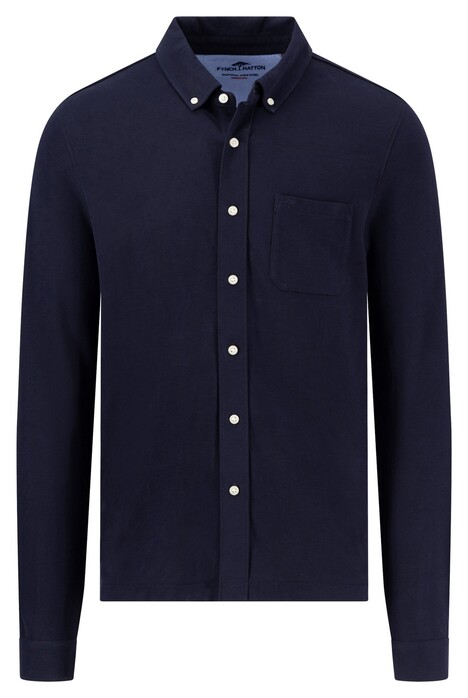 Fynch-Hatton Polo Shirt Premium Cotton Overhemd Navy