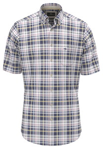 Fynch-Hatton Poplin Check Button-Down Shirt Horizon