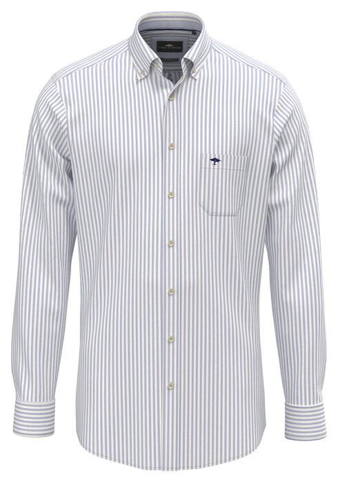Fynch-Hatton Poplin Stripe Button-Down Overhemd Licht Blauw