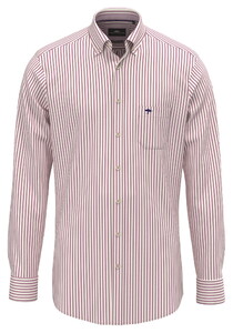 Fynch-Hatton Poplin Stripe Button-Down Shirt Grape