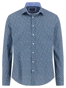 Fynch-Hatton Premium Cotton Mini Abstract Pattern Overhemd Misty Blue