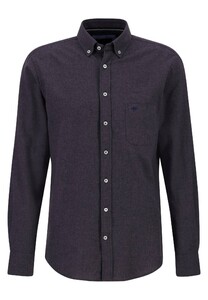 Fynch-Hatton Premium Fine Flanel Uni Button Down Overhemd Charcoal