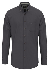 Fynch-Hatton Premium Flannel Essential Herringbone Shirt Charcoal
