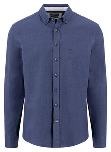 Fynch-Hatton Premium Flannel Essential Herringbone Shirt Navy