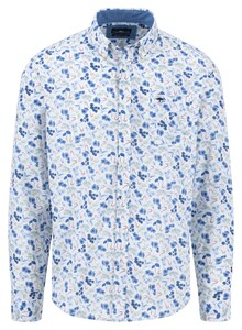 Fynch-Hatton Premium Floral Fantasy Pattern Overhemd Crystal Blue
