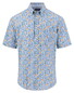 Fynch-Hatton Premium Flower Pattern Button-Down Overhemd Tangerine-Blue