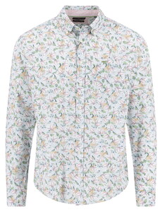 Fynch-Hatton Premium Flower Pattern Button-Down Shirt Magnolia