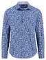 Fynch-Hatton Premium Flower Pattern Kent Collar Overhemd Misty Blue