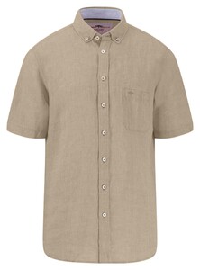 Fynch-Hatton Premium Linen Uni Color Button-Down Shirt Sand