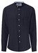 Fynch-Hatton Premium Linnen Solid Color Stand-Up Collar Overhemd Navy