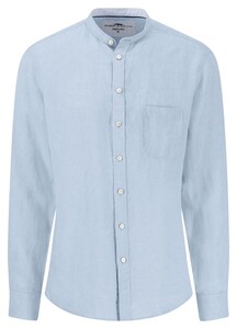 Fynch-Hatton Premium Linnen Solid Color Stand-Up Collar Overhemd Summer Breeze