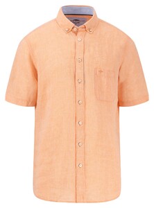 Fynch-Hatton Premium Linnen Uni Color Button-Down Overhemd Sunny Orange