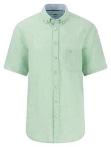 Fynch-Hatton Premium Linnen Uni Color Button-Down Overhemd Turf Green