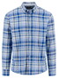 Fynch-Hatton Premium Oxford Button-Down Multi Check Overhemd Harbor Blue