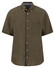 Fynch-Hatton Premium Short Sleeve Linen Button-Down Shirt Dark Khaki