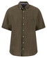 Fynch-Hatton Premium Short Sleeve Linnen Button-Down Overhemd Donker Khaki