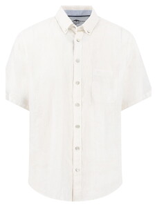 Fynch-Hatton Premium Short Sleeve Linnen Button-Down Overhemd Wit