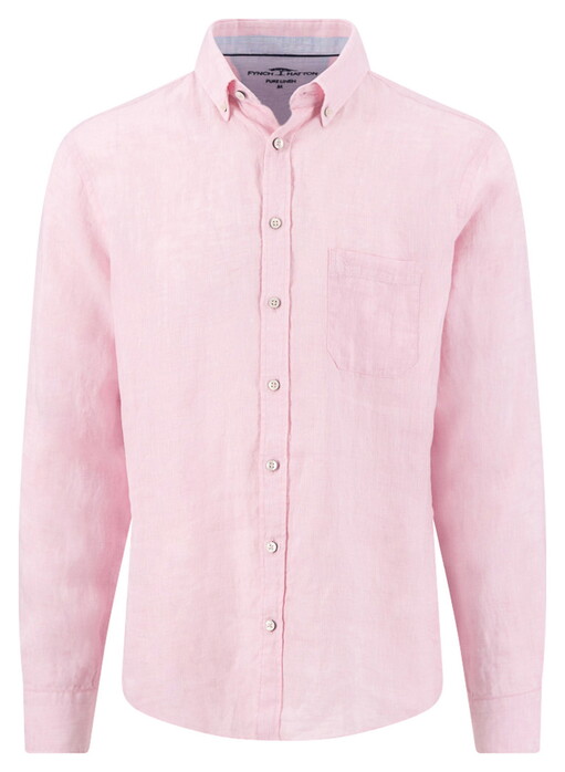 Fynch-Hatton Premium Solid Linnen Button-Down Overhemd Magnolia