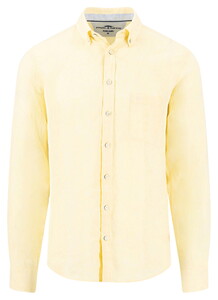 Fynch-Hatton Premium Solid Linnen Button-Down Overhemd Pale Yellow