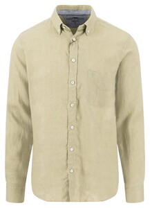 Fynch-Hatton Premium Solid Linnen Button-Down Overhemd Pistache
