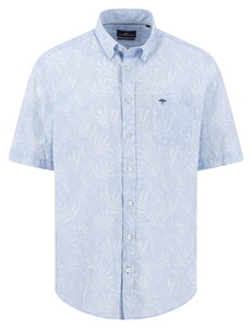 Fynch-Hatton Premium Subtle Leaves Pattern Button-Down Shirt New Breeze