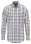 Fynch-Hatton Premium Washed Oxford Multi Check Shirt Pale Yellow-Blue