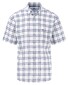 Fynch-Hatton Pure Linnen Classic Duo Check Button-Down Overhemd Wit-Navy