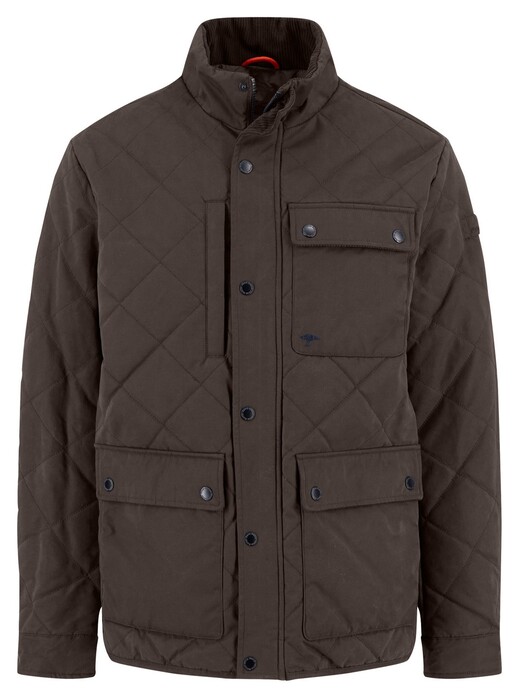 Fynch-Hatton Quilted Diamond Texture Fieldjacket Jack Dark Chocolate