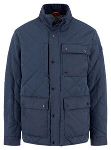 Fynch-Hatton Quilted Diamond Texture Fieldjacket Jack Dark Navy