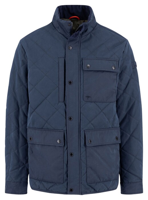 Fynch-Hatton Quilted Diamond Texture Fieldjacket Jack Dark Navy