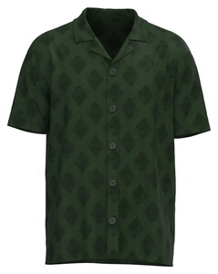 Fynch-Hatton Resort Shirt Polo Terry Jacquard Overhemd Donker Khaki