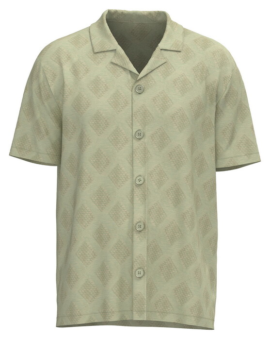 Fynch-Hatton Resort Shirt Polo Terry Jacquard Overhemd Pistache