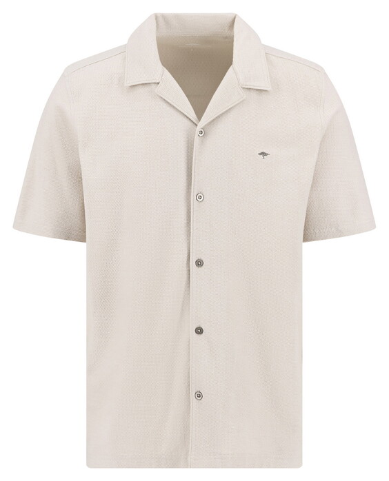Fynch-Hatton Resort Structured Jersey Cotton Overhemd Cement