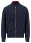 Fynch-Hatton Ribbed Knit Stand-Up Zip Vest Navy