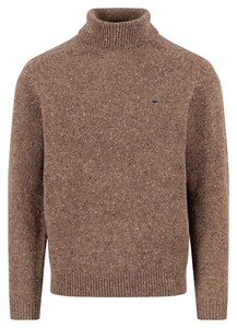 Fynch-Hatton Rollneck Donegal Wool Blend Trui Dark Chocolate