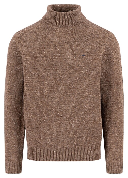 Fynch-Hatton Rollneck Donegal Wool Blend Trui Dark Chocolate